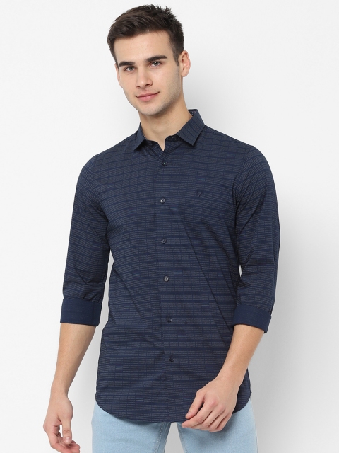 Allen Solly Men Navy Blue Slim Fit Printed Casual Shirt