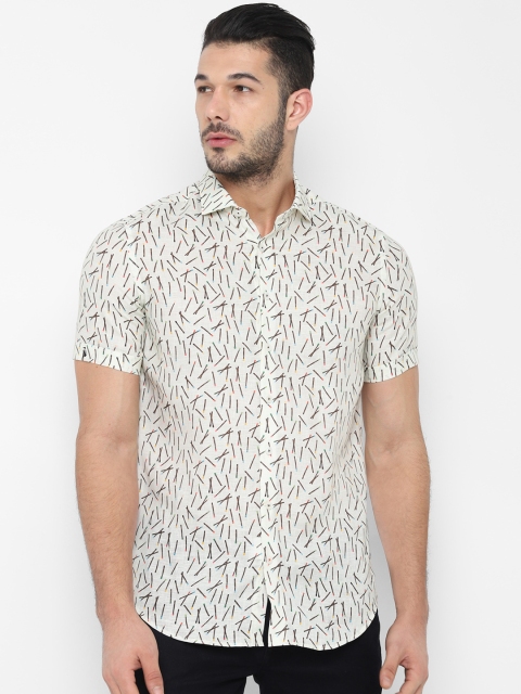SIMON CARTER LONDON Men Cream-Coloured & Black Slim Fit Printed Pure Linen Shirt
SIMON CARTER LONDON Men Cream-Coloured & Black Slim Fit Printed Pure Linen Shirt