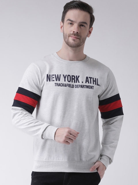 COBB Men Grey & Red Printed Sweatshirt