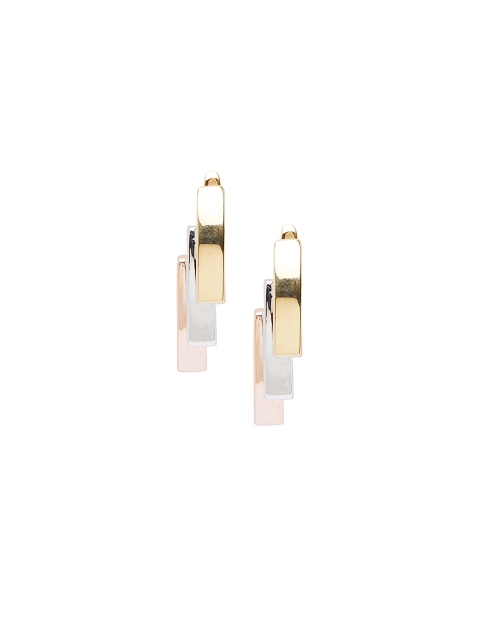 shaze Gold-Toned & White Geometric Studs