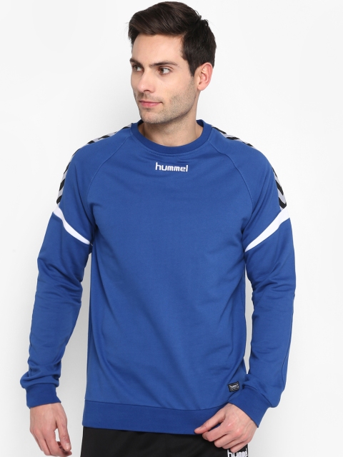 hummel Men Blue Solid Sweatshirt