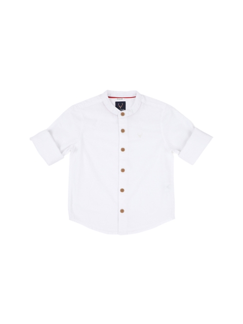 Allen Solly Junior Boys White Regular Fit Solid Casual Shirt