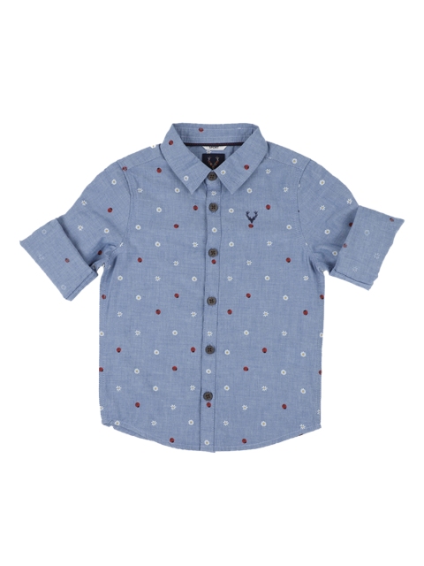Allen Solly Junior Boys Blue Regular Fit Printed Casual Shirt