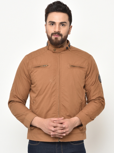 Duke Men Brown Solid Padded Jacket