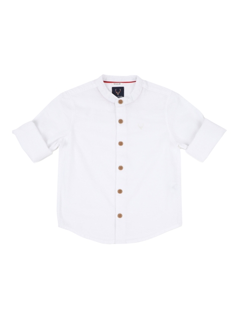 Allen Solly Junior Boys White Regular Fit Solid Casual Shirt