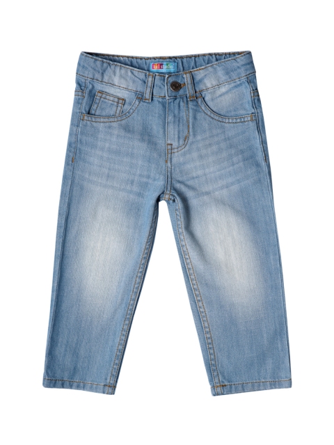 Kid Studio Boys Blue Straight Fit Mid-Rise Clean Look Jeans