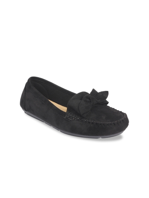 Flat n Heels Women Black Loafers
