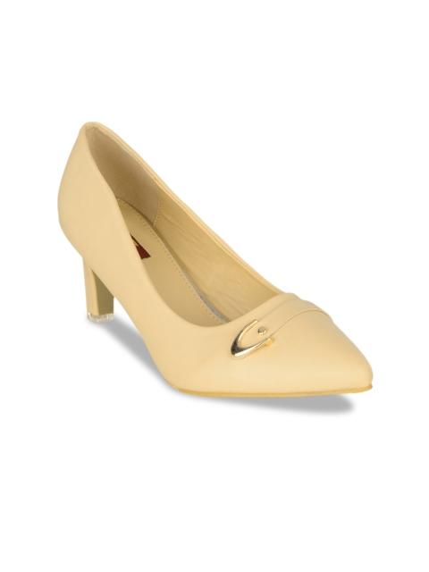 SHUZ TOUCH Women Beige Solid Pumps