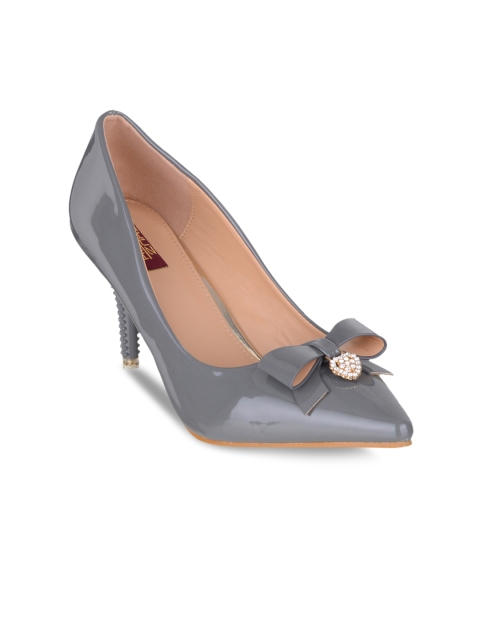 SHUZ TOUCH Women Grey Solid Pumps