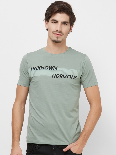 Killer Men Green & Black Printed Round Neck T-shirt