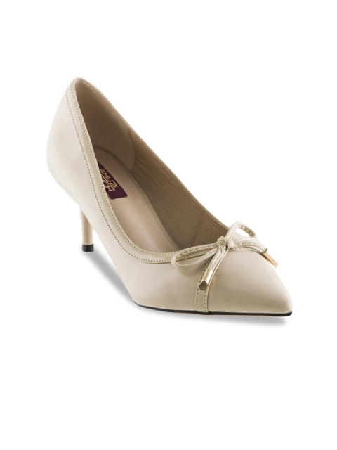 SHUZ TOUCH Women Beige Solid Pumps