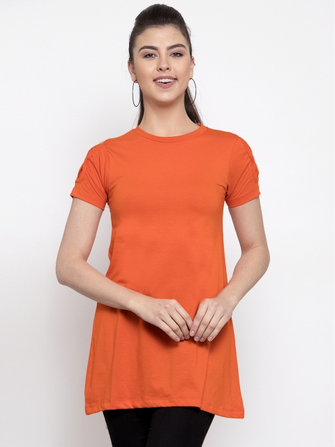 Kalt Women Orange Solid Tunics