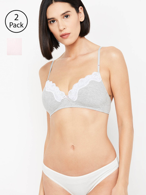 Ginger by Lifestyle Set Of 2 Solid Non-Wired Non Padded Everyday Bra, Grey melange
Ginger by Lifestyle Set Of 2 Solid Non-Wired Non Padded Everyday Bra, Grey melange