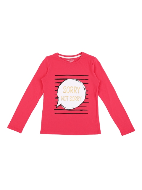 Pantaloons Junior Girls Pink Printed Round Neck T-shirt