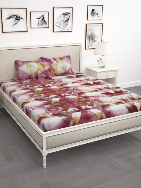 Story@home White & Maroon Geometric 210 TC Cotton 1 King Bedsheet with 2 Pillow Covers
Story@home White & Maroon Geometric 210 TC Cotton 1 King Bedsheet with 2 Pillow Covers