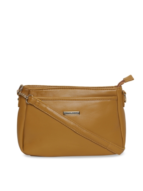 David Jones Mustard Yellow Solid Sling Bag