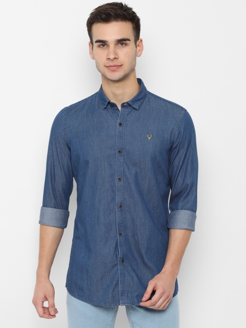 Allen Solly Sport Men Blue Regular Fit Faded Casual Denim Shirt
