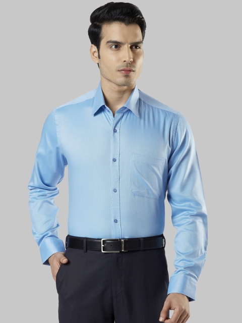 Raymond Men Blue Regular Fit Solid Formal Shirt