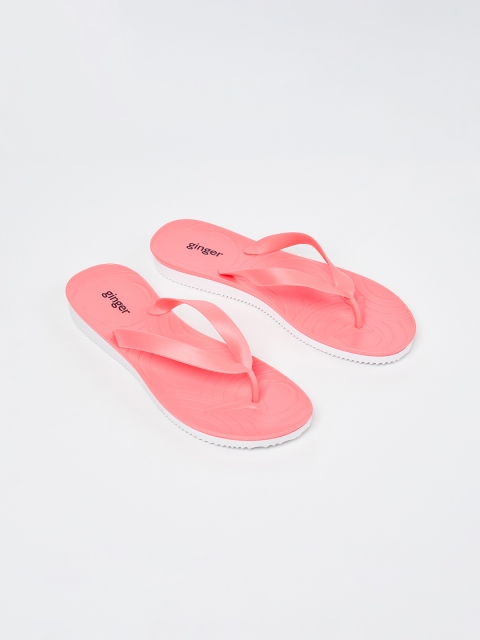 Ginger by Lifestyle Women Pink Solid Thong Flip-Flops