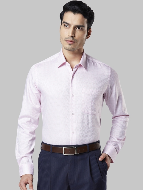Raymond Men Pink Regular Fit Printed Formal Shirt