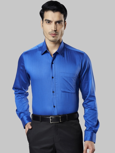 Raymond Men Blue Regular Fit Printed Formal Shirt