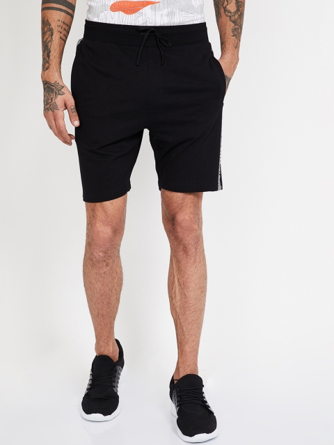 Kappa Men Black Solid Regular Fit Sports Shorts