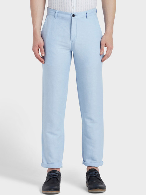 ColorPlus Men Blue Tapered Fit Solid Regular Trousers
ColorPlus Men Blue Tapered Fit Solid Regular Trousers