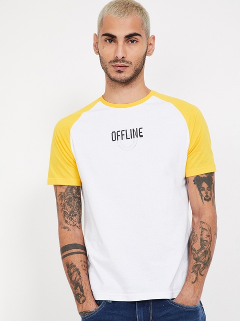 Smiley World Men White Printed Round Neck T-shirt