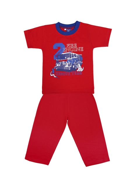 SWEET ANGEL Boys Red Printed Night Suit