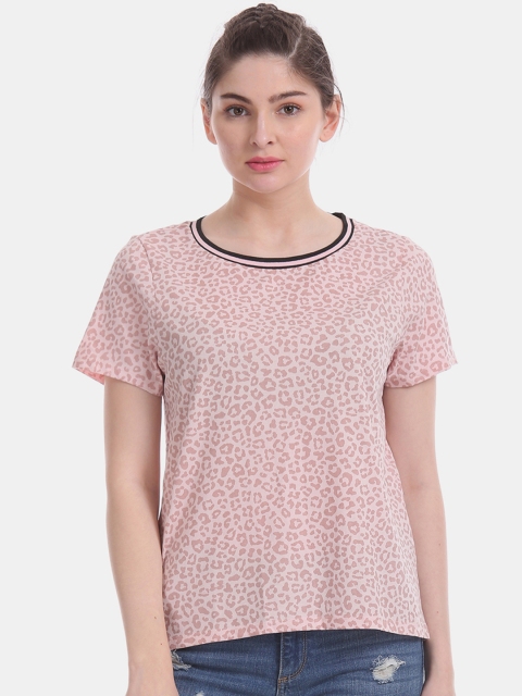 Aeropostale Women Pink Printed Top