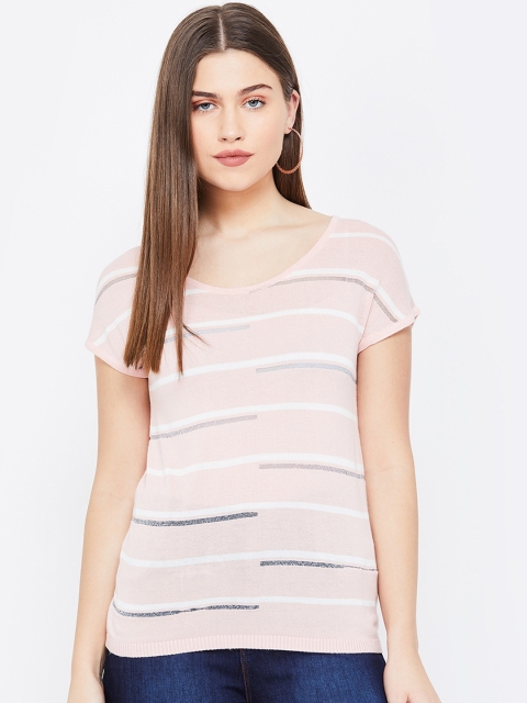 Bossini Women Pink Striped Top