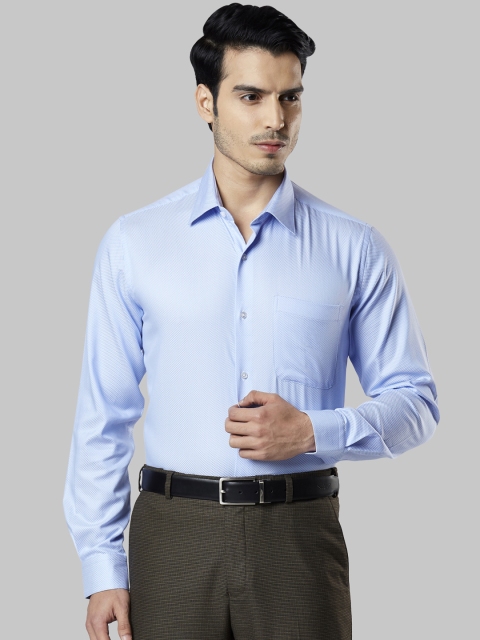 Raymond Men Blue Regular Fit Self Design Formal Shirt