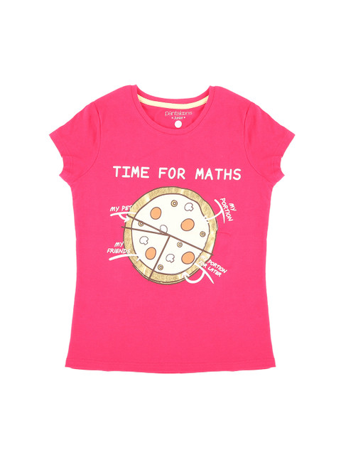 Pantaloons Junior Girls Pink Printed Round Neck T-shirt 
Pantaloons Junior Girls Pink Printed Round Neck T-shirt