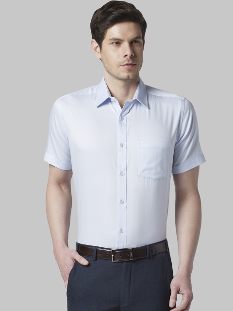 Park Avenue Men Blue Regular Fit Solid Formal Shirt