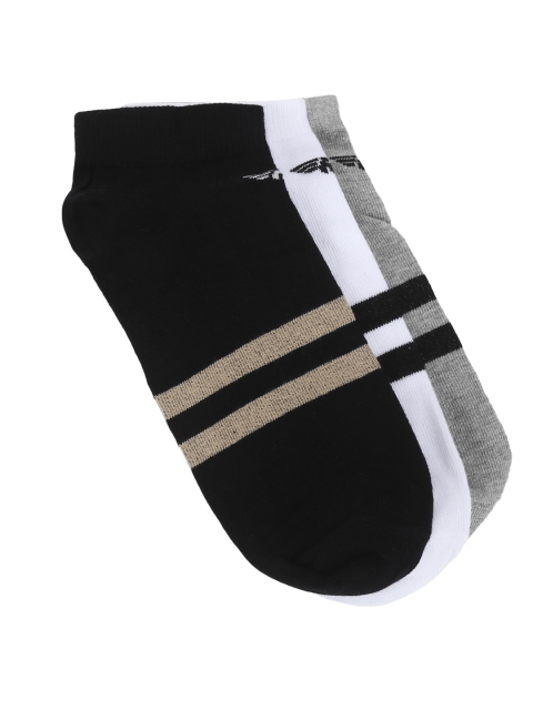 Red Tape Men Pack of 3 Assorted Ankle-Length Socks, Black