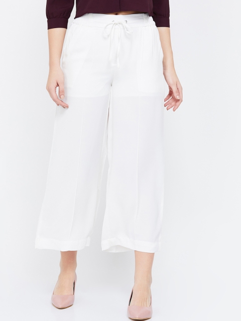 CODE by Lifestyle Women White Regular Fit Solid Culottes