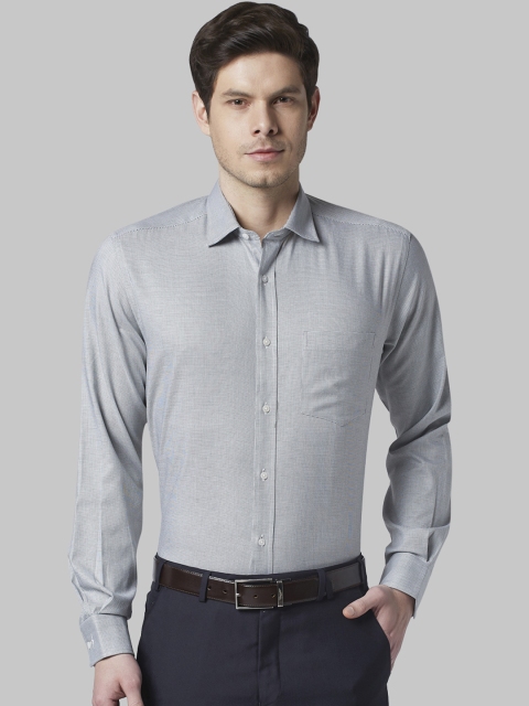 Park Avenue Men Grey Regular Fit Printed Formal Shirt