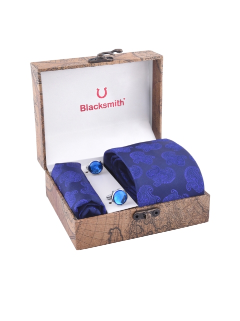 Blacksmith Men Blue Patterned Accessory Gift Set