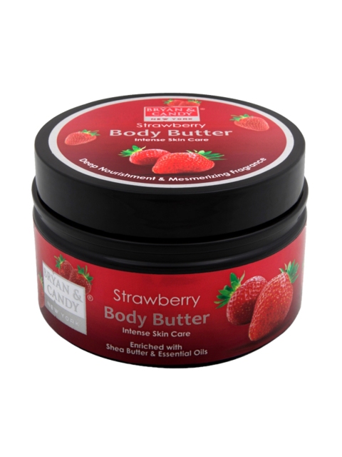 BRYAN & CANDY NEW YORK Unisex Strawberry Body Butter 200 gm, Red