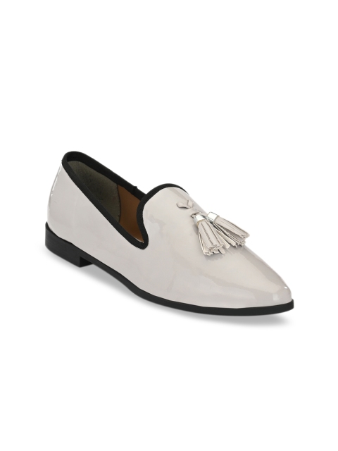 Zebba Women Grey Tassel Loafers