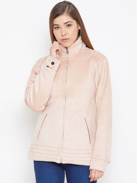 Spirit Women Peach-Coloured Solid Tailored Jacket