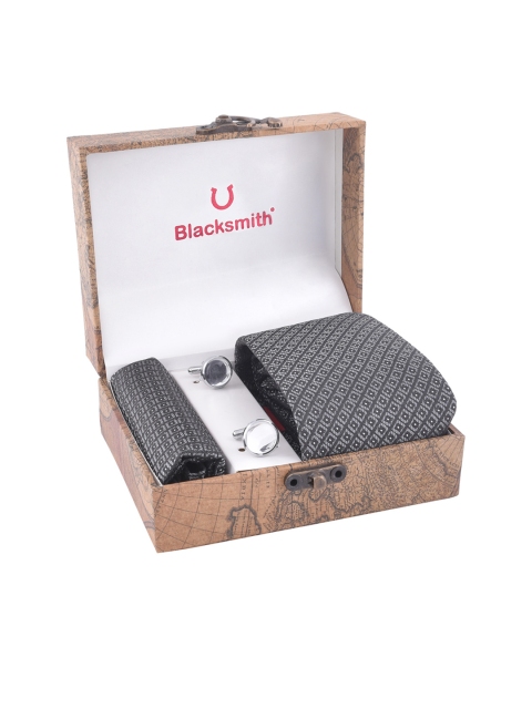 Blacksmith Men Grey Patterned Accessory Gift Set