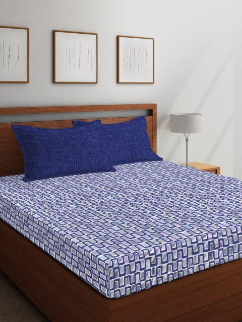 Boutique Living India Blue Geometric 210 TC Cotton 1 King Bedsheet with 2 Pillow Covers
Boutique Living India Blue Geometric 210 TC Cotton 1 King Bedsheet with 2 Pillow Covers