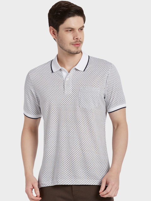 ColorPlus Men White Printed Polo Collar T-shirt
ColorPlus Men White Printed Polo Collar T-shirt