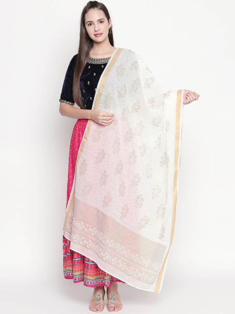 RANGMANCH BY PANTALOONS Women Off-White Printed Dupatta