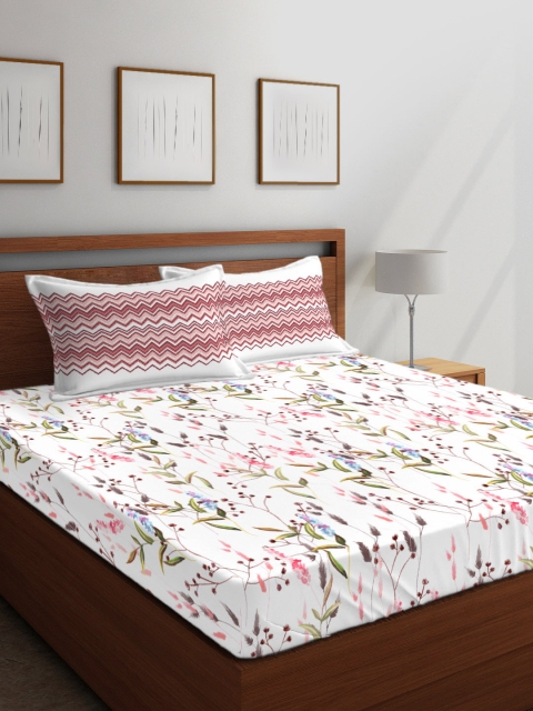 Boutique Living India White & Pink Floral 144 TC Cotton 1 Queen Bedsheet with 2 Pillow Covers
Boutique Living India White & Pink Floral 144 TC Cotton 1 Queen Bedsheet with 2 Pillow Covers