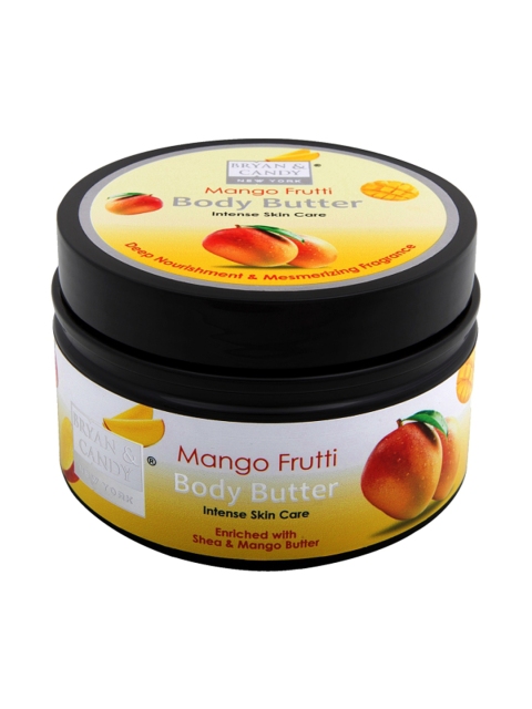 BRYAN & CANDY NEW YORK Unisex Mango Frutti Body Butter 200gm, Yellow