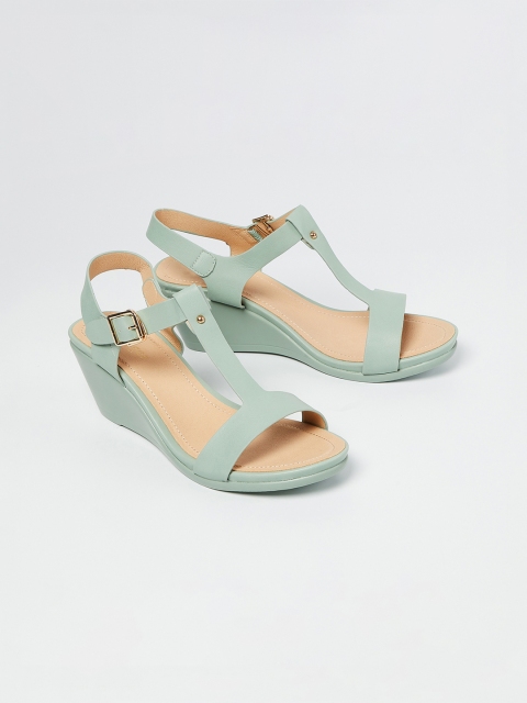 Ginger by Lifestyle Women Sea Green Solid Wedges