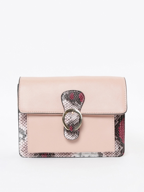 CODE by Lifestyle Pink Snakeskin Textured Sling Bag