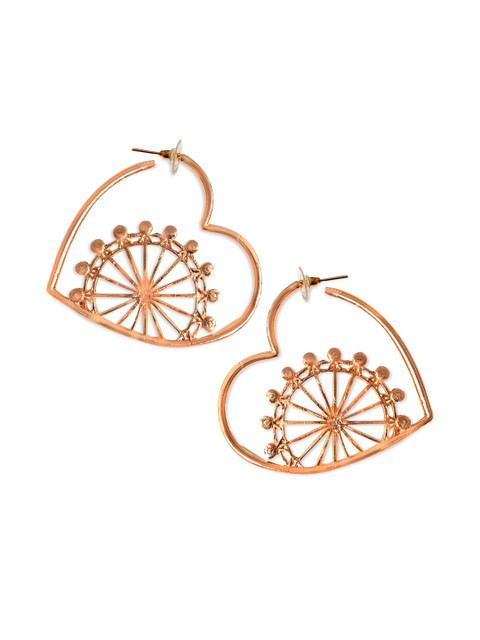 Foxy Sperks Gold-Plated Heart Shaped Hoop Earrings 
Foxy Sperks Gold-Plated Heart Shaped Hoop Earrings